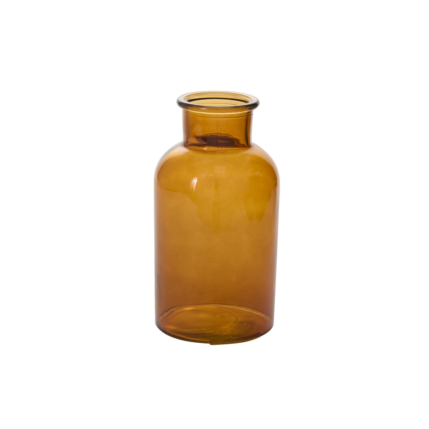 Amber Bottleneck Bud Vases