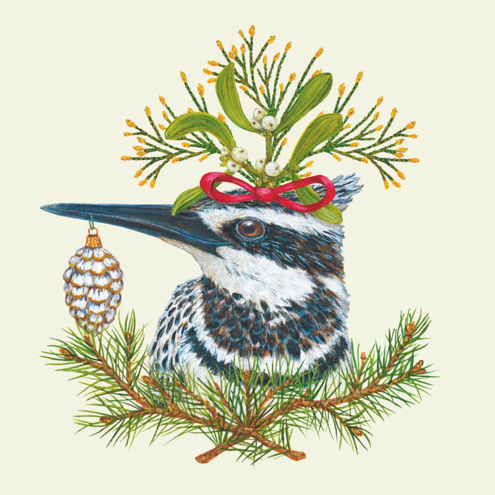 Kingfisher Holiday Beverage Napkin