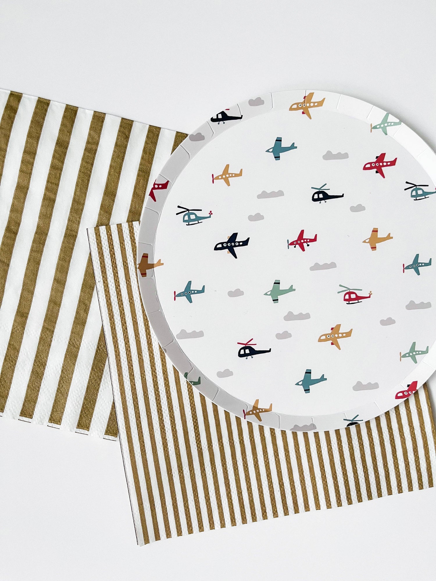 Classic Stripe Gold Matte Large Napkin