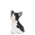 Dog-shaped black and white ceramic vase on a white background.