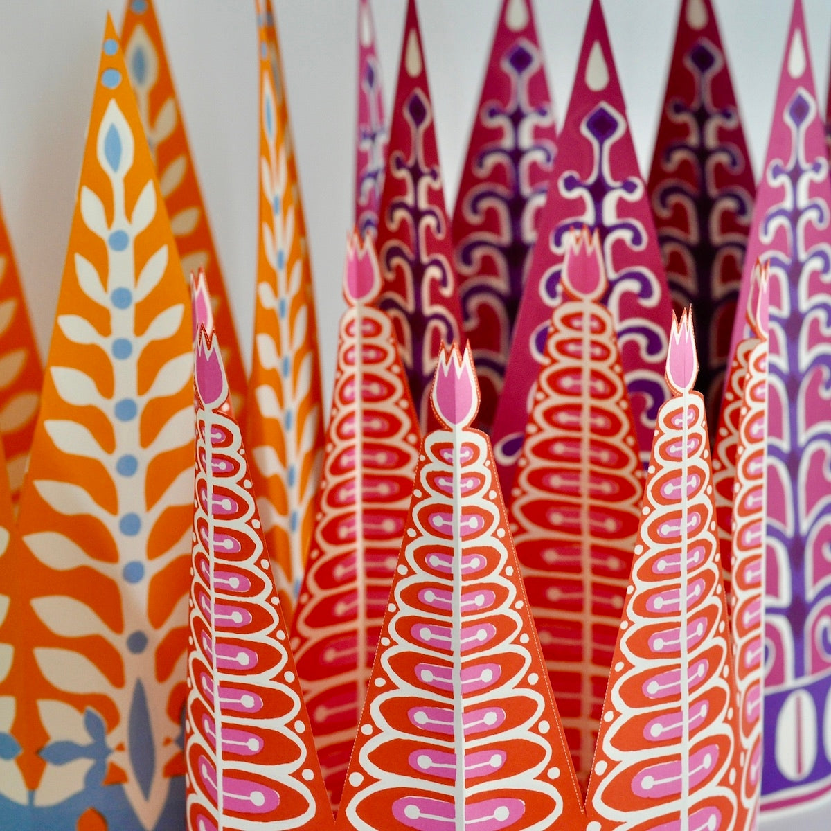 Group of extravagant crowns. 