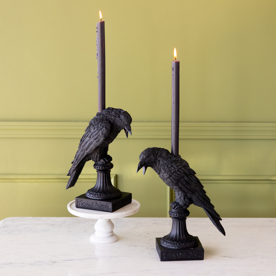 Black Crow Taper Candleholder