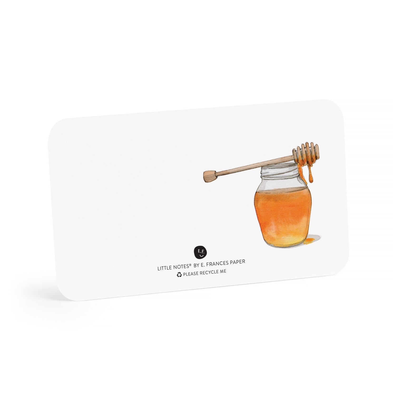 Little Note with a honey jar and dipper illustration on a white background.