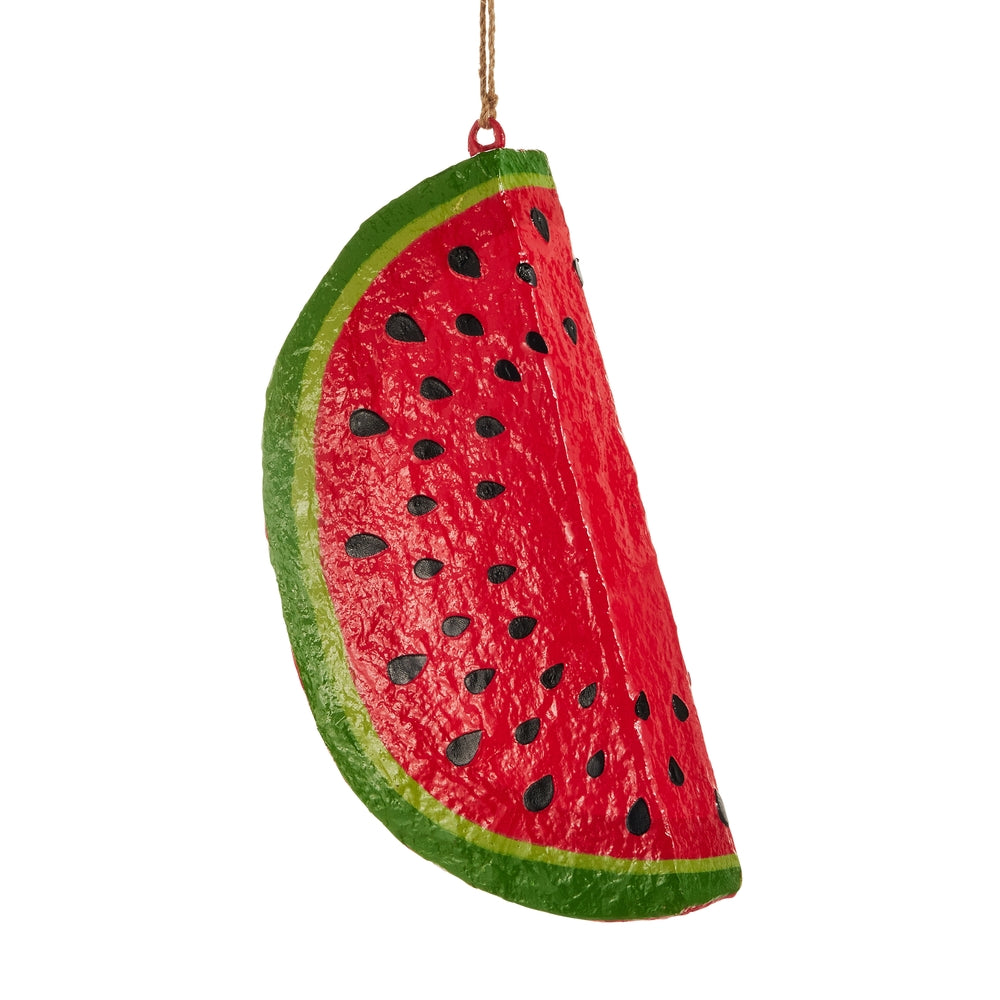 Decorative watermelon slice on a white background