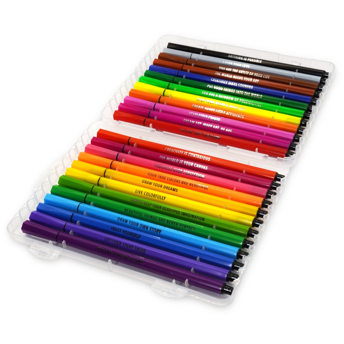 Set of 24 felt tip markers.