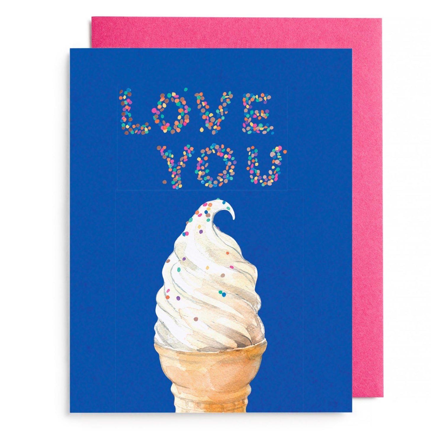 Greeting card with ice cream cone and &