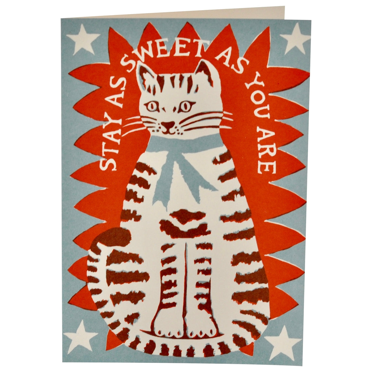Greeting card by Cambridge Imprints with a cat on it that says "Stay as sweet as you are" on it. 