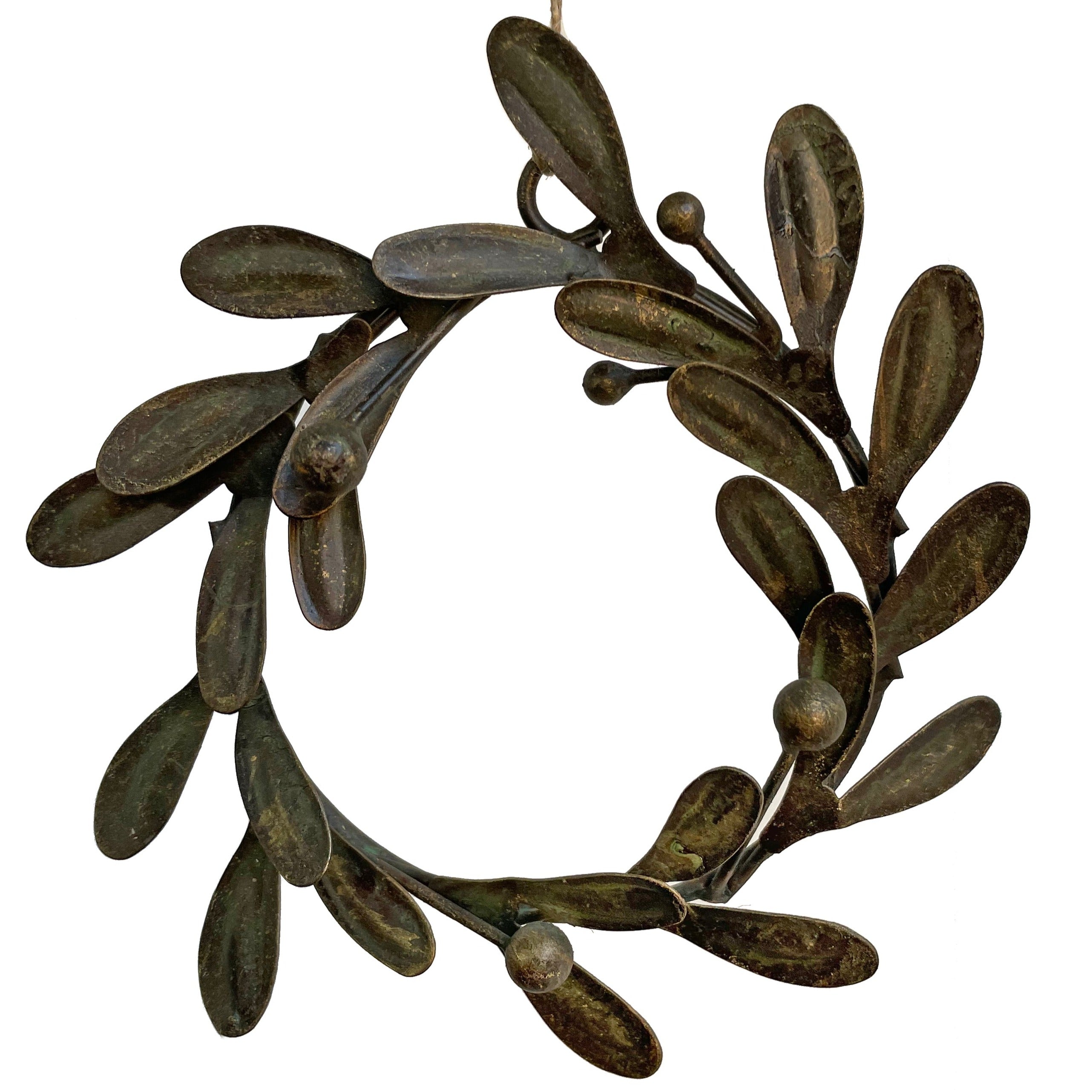 Metal Mistletoe Wreath Ornament