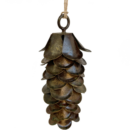 Metal Cone Ornament with Patina