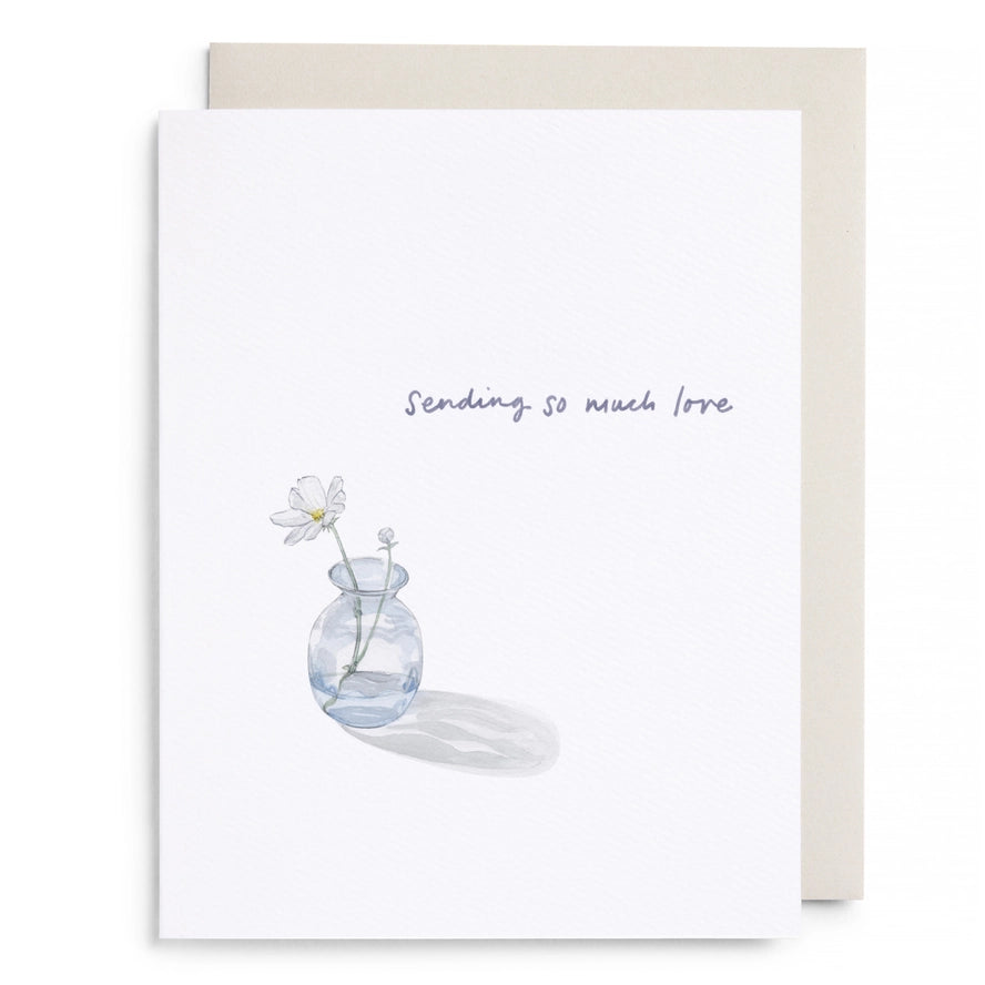 Greeting card with a vase of flowers and &