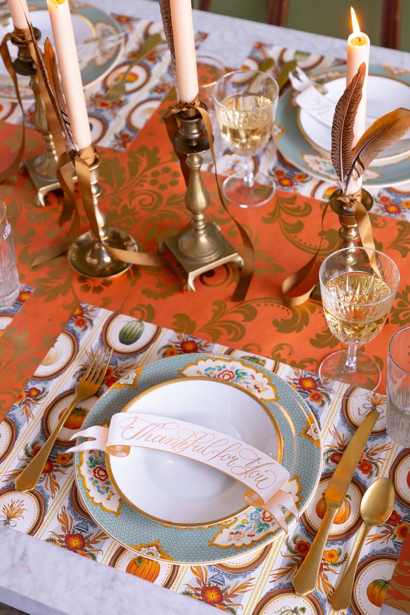 Orange Damask Runner