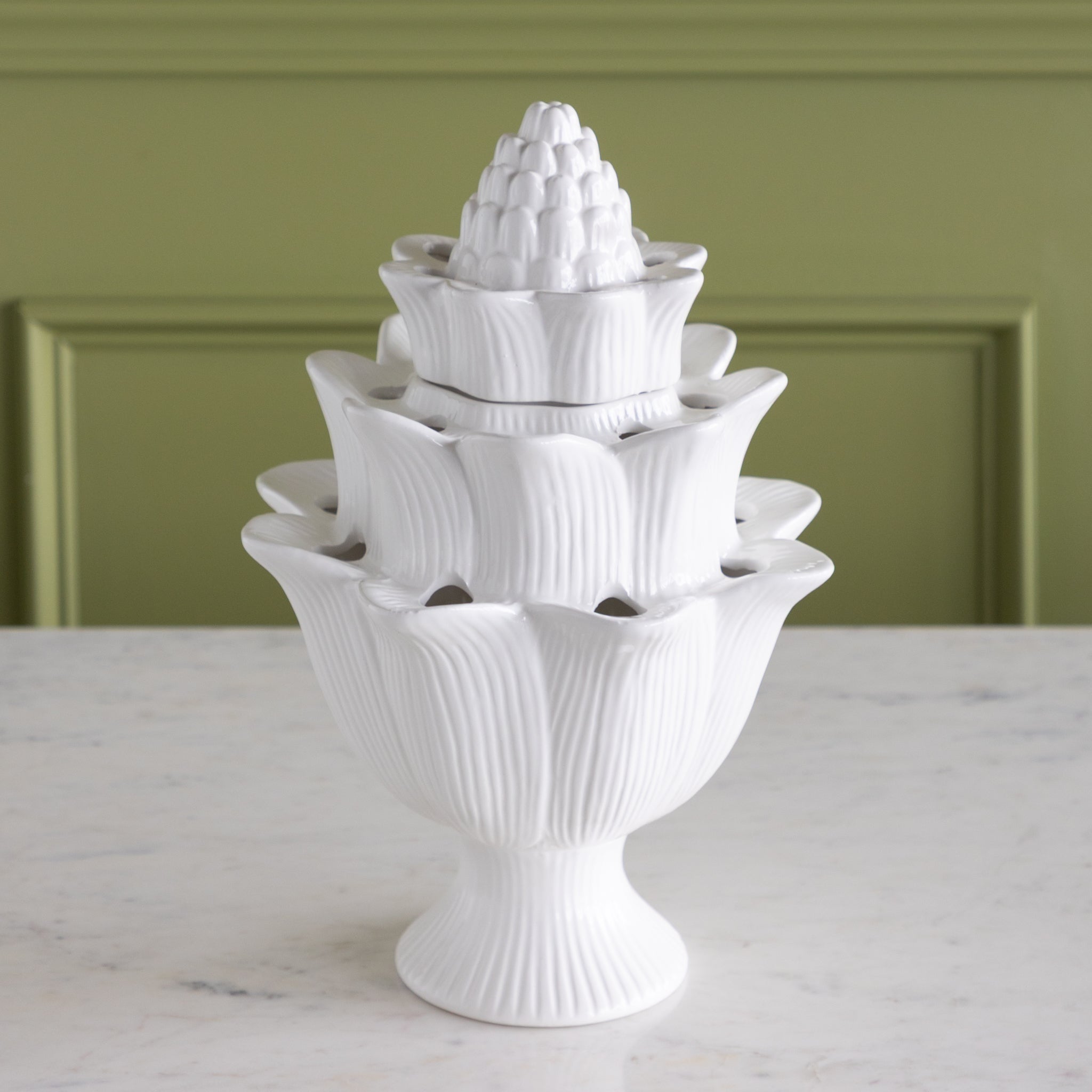 White Artichoke Tulipiere – Hester & Cook