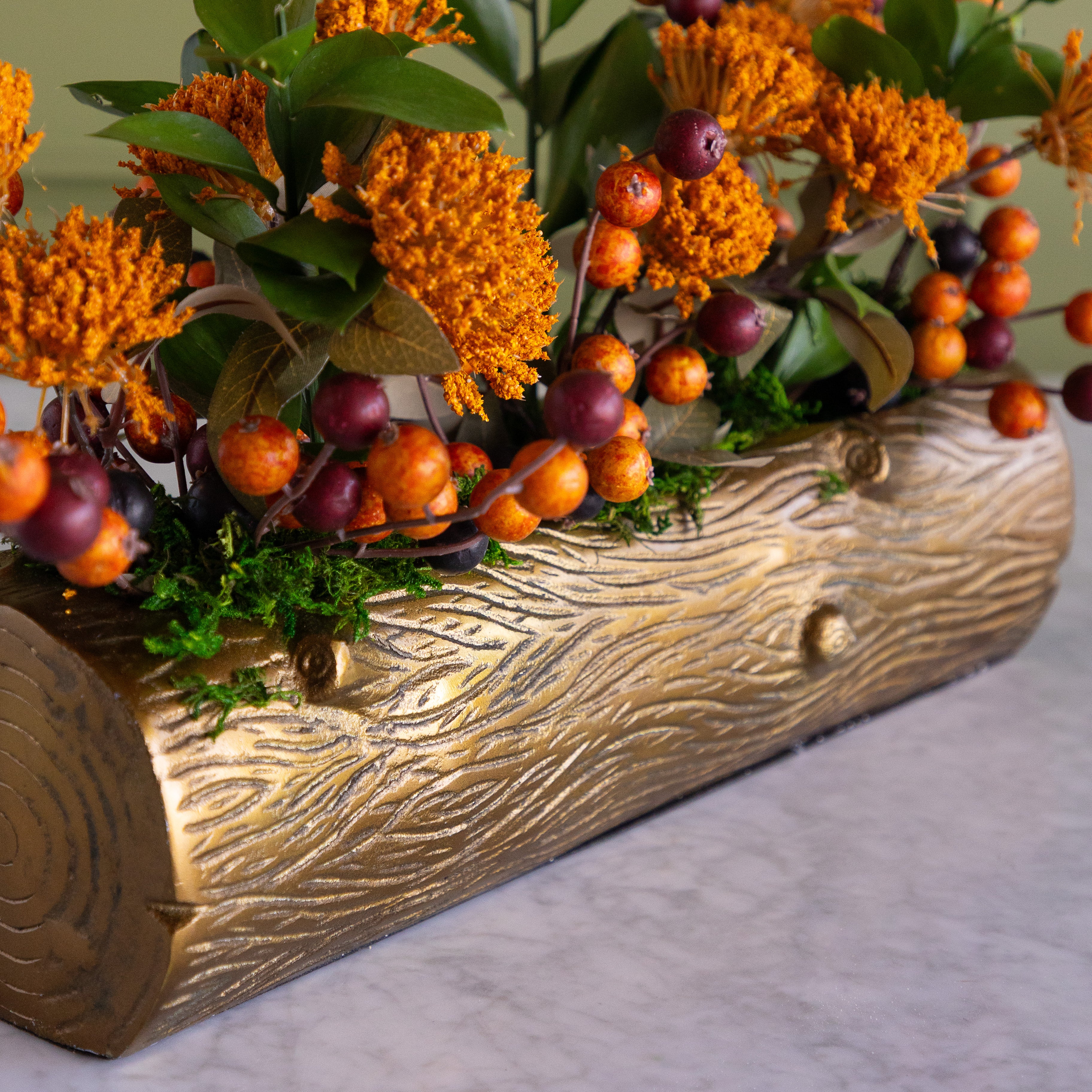 Antiqued Gold Bark Vessels