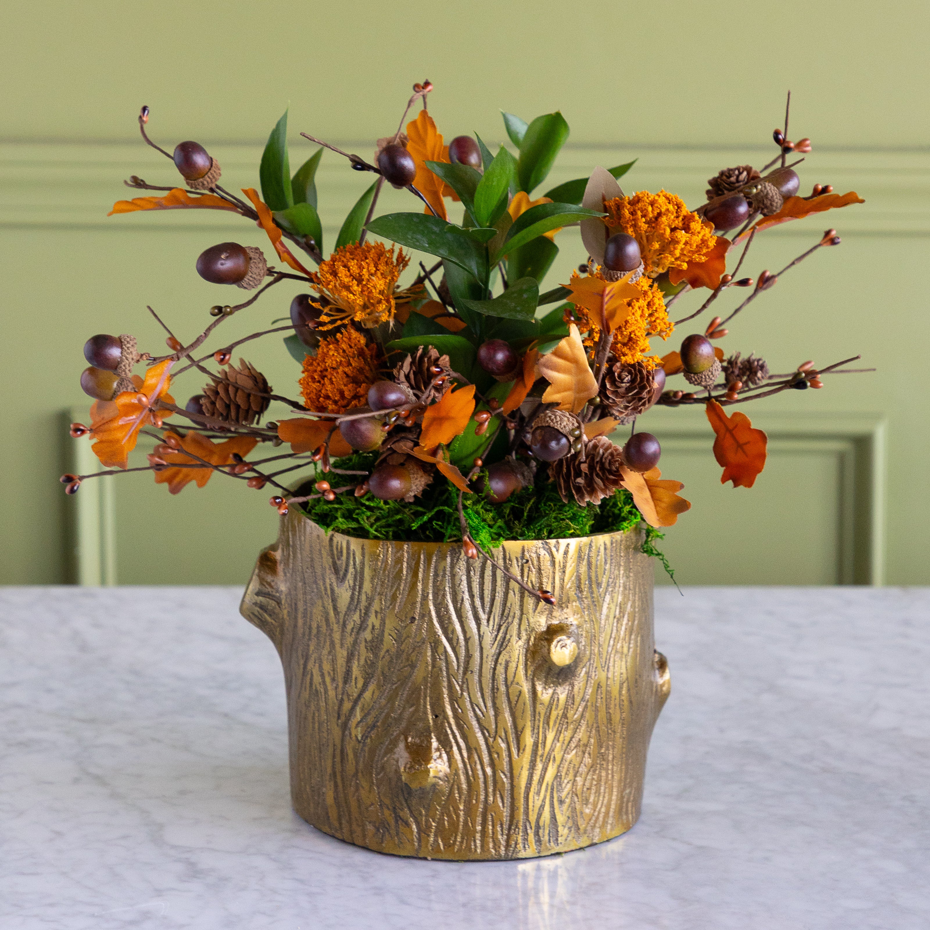 Antiqued Gold Bark Vessels