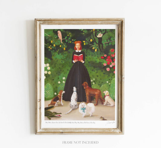 Miss Moon Was a Dog Governess - Lesson One Small Art Print