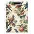 Clipboard with a decorative design of birds and nature on a white background