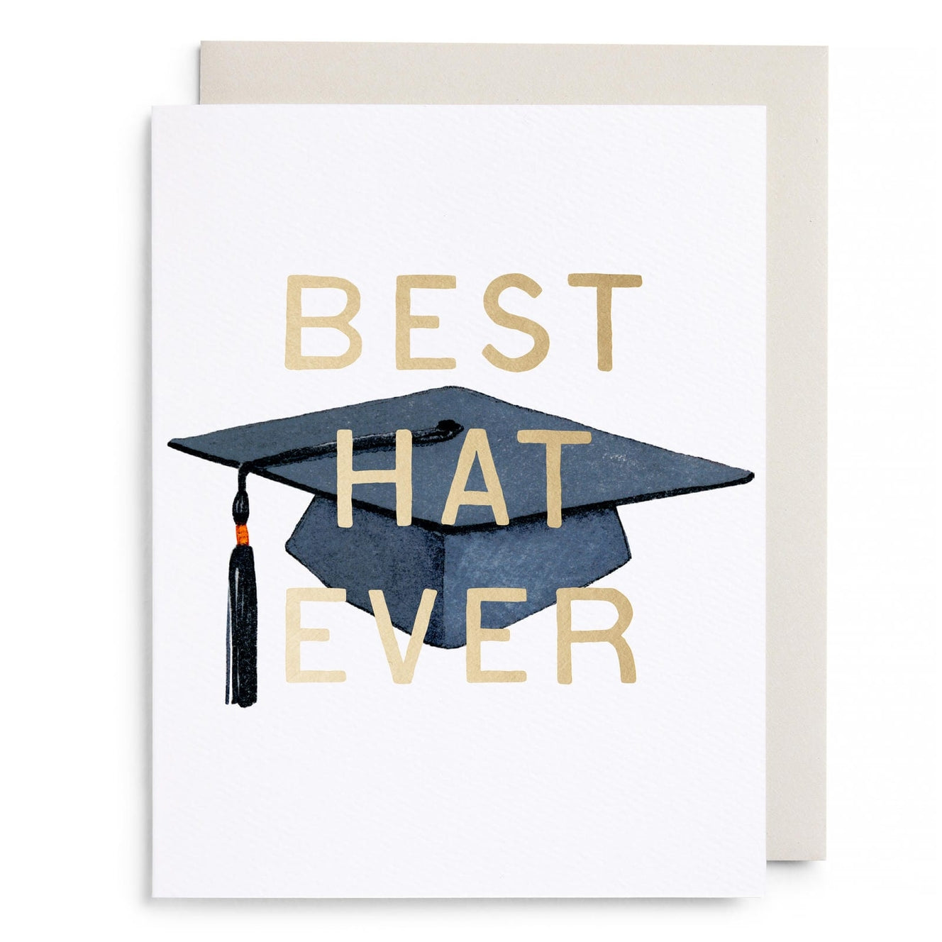 Card with a blue graduation cap and &