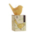 Beeswax Songbirds Candle with a yellow bird design made from pure beeswax by Big Dipper Wax Works.