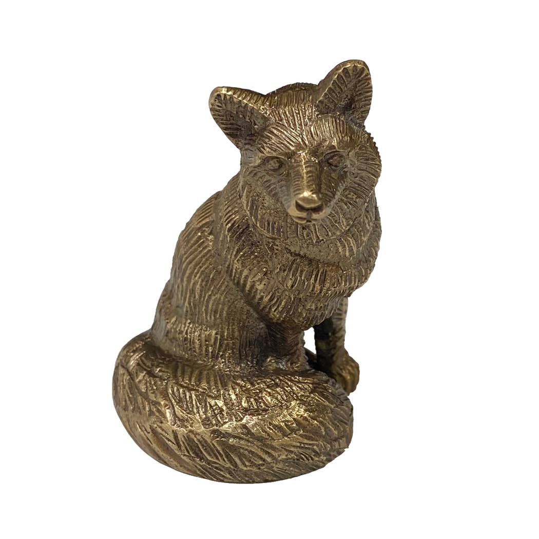 Brass Antiqued Fox Decor