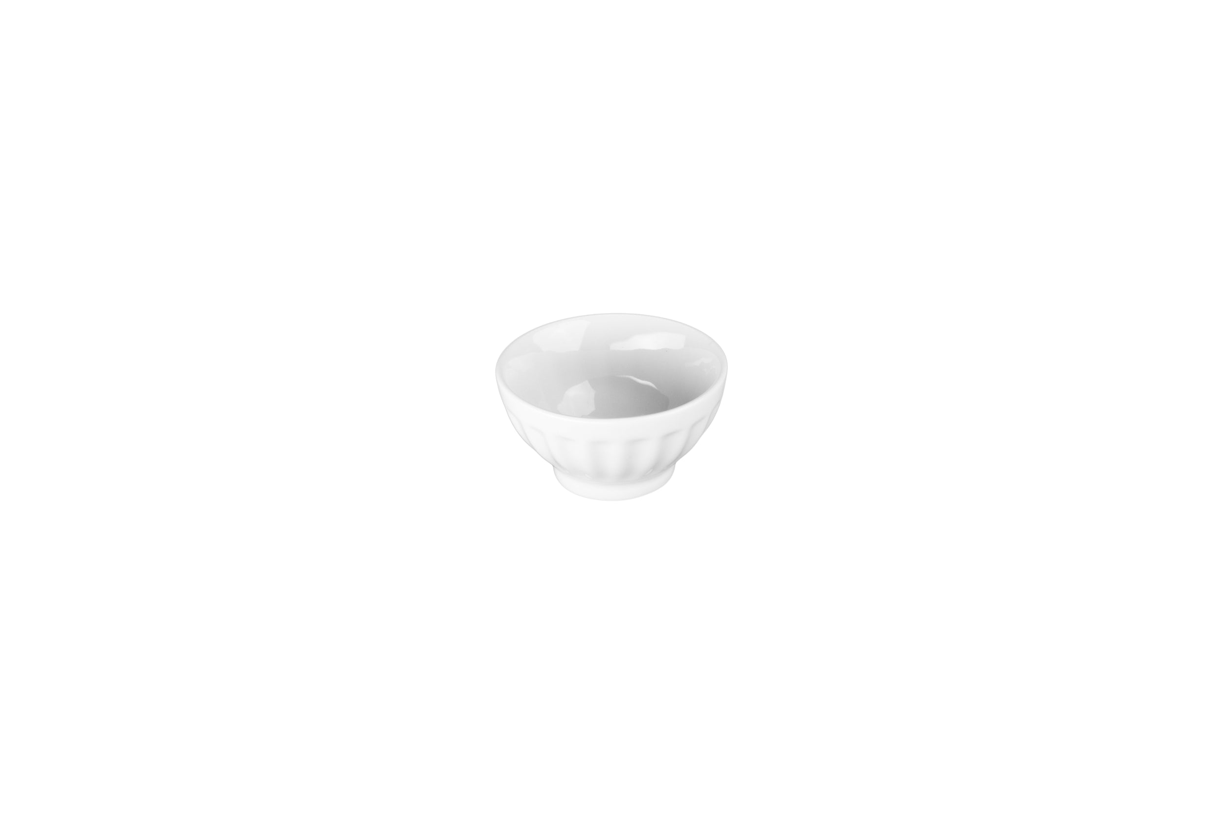 White ceramic, BIA Fluted Bowls on a white background.