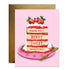 Greeting card with illustration of a layer cake with berries on top that says "Wishing you a Berry Sweet Mother&