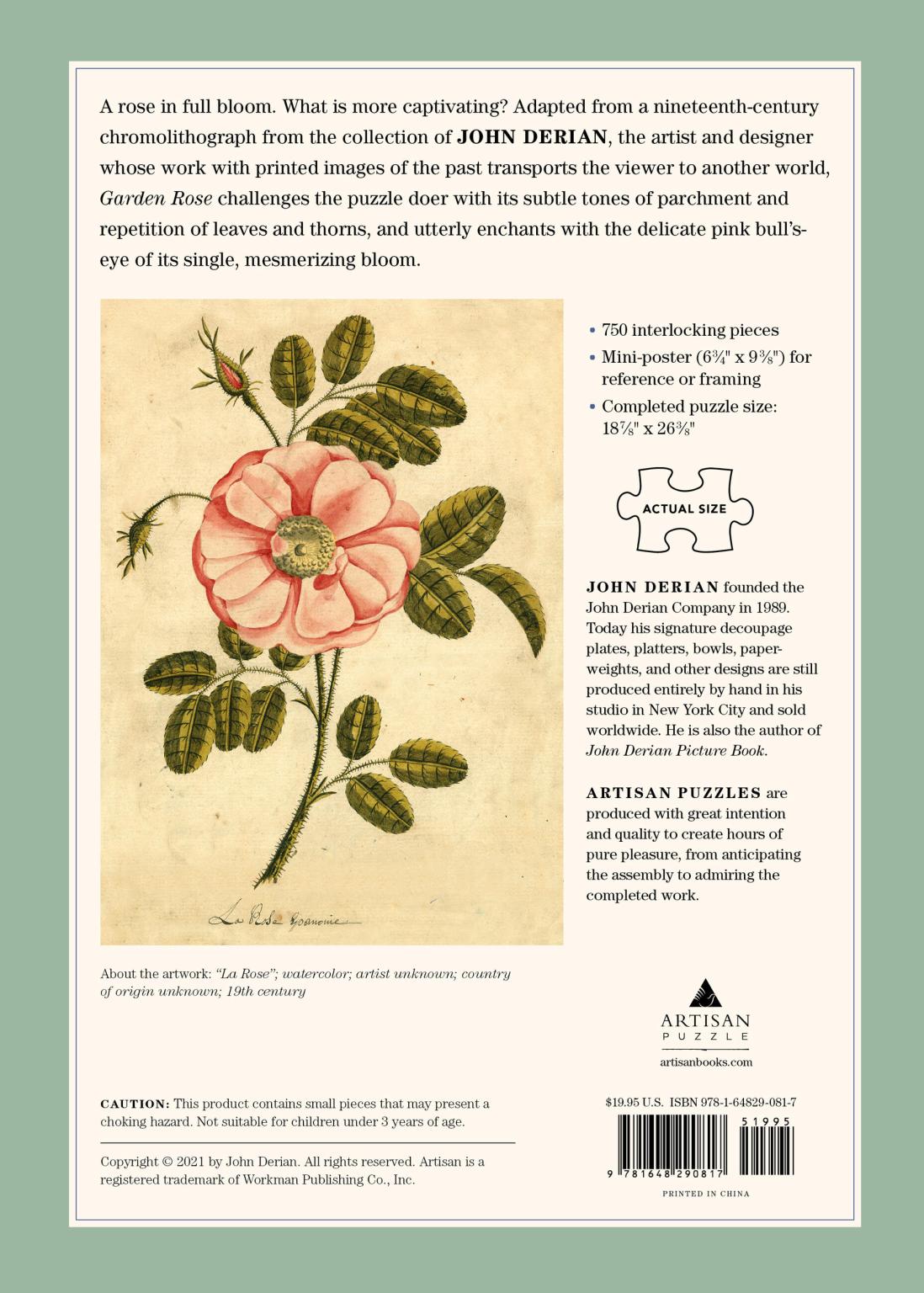 John Derian: Garden Rose 1,000 Piece Puzzle – Hester & Cook