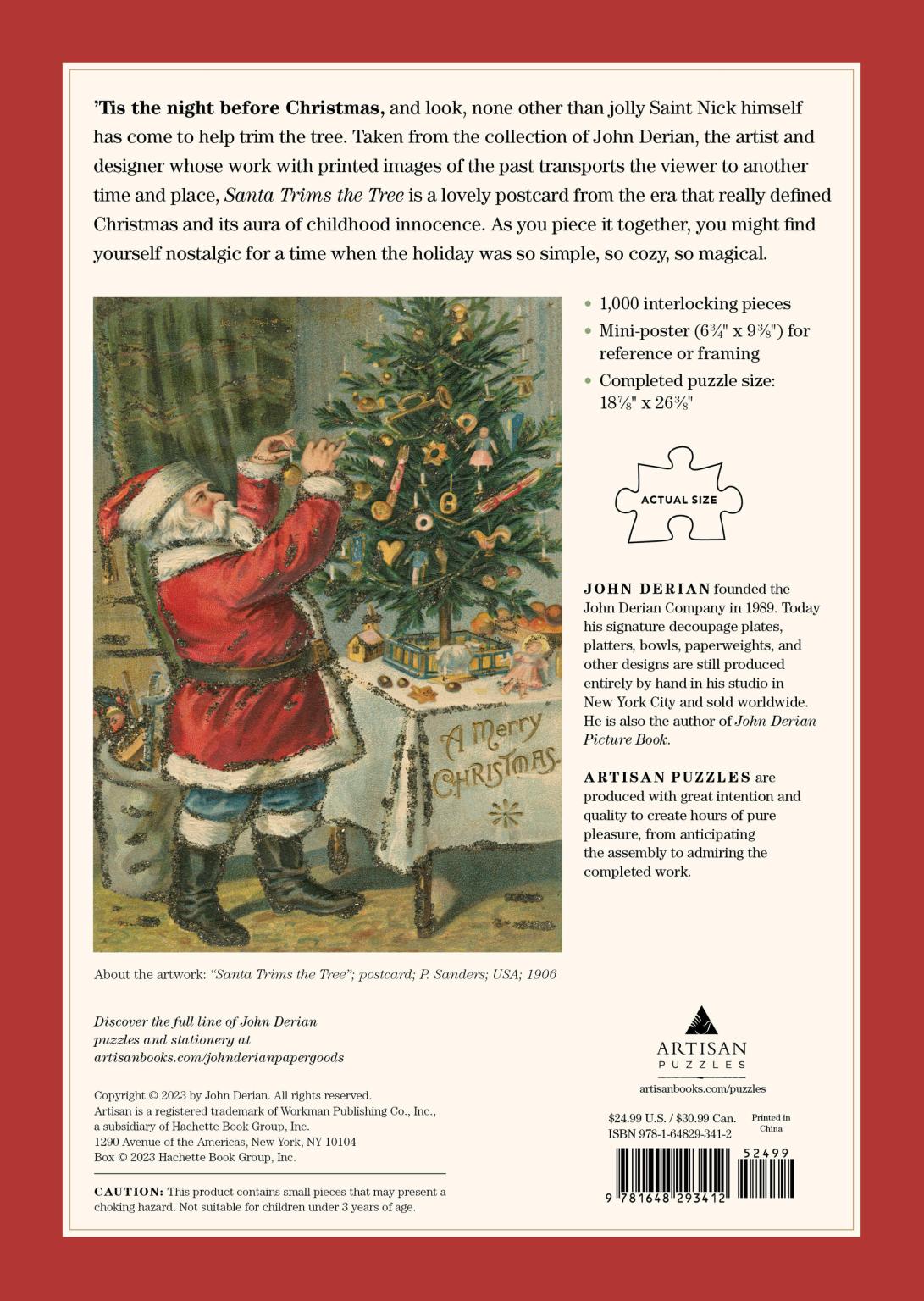 The back of the puzzle box, featuring the artwork that the puzzle creates, more information about the puzzle and the artist. 