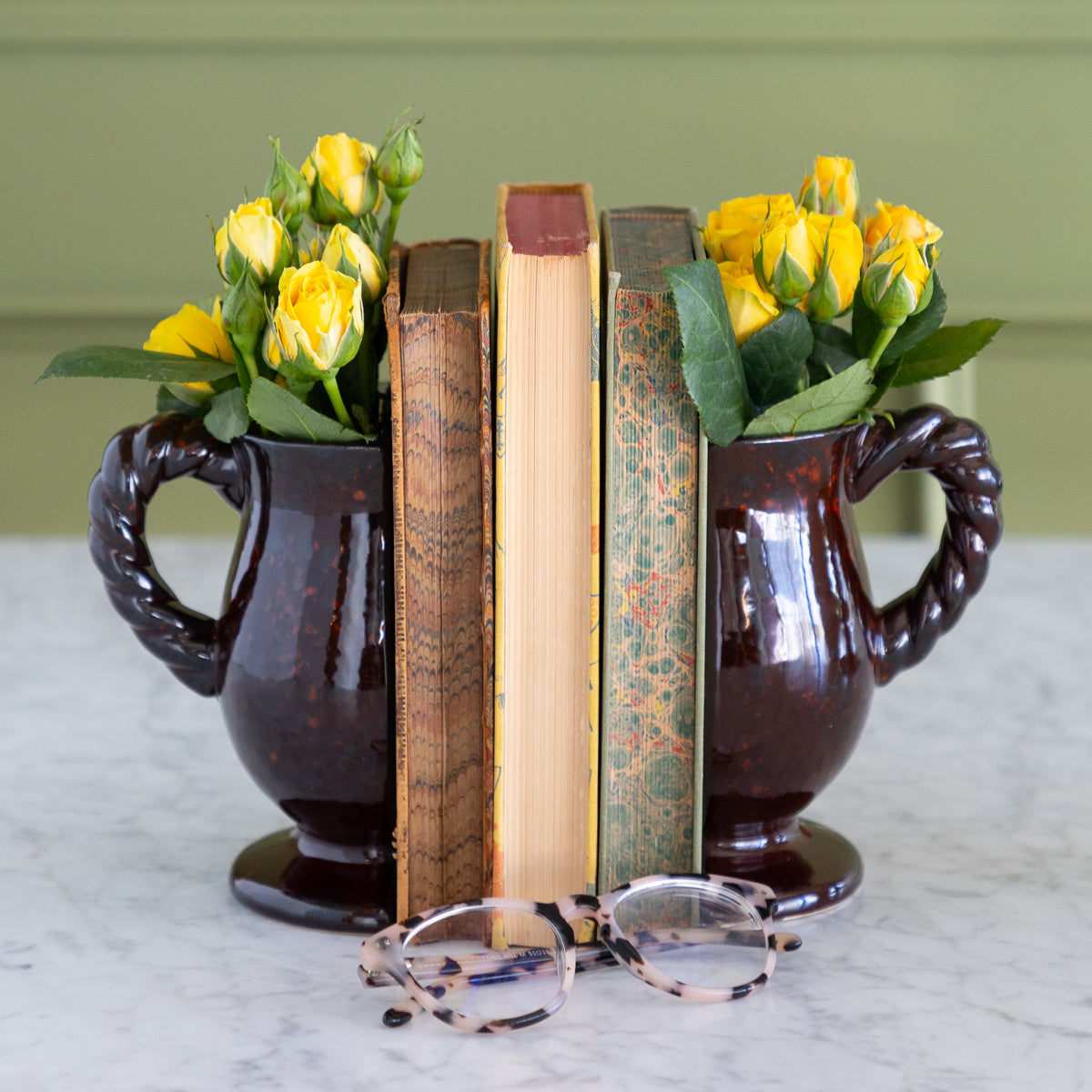 Split Vase Bookend, Set of 2