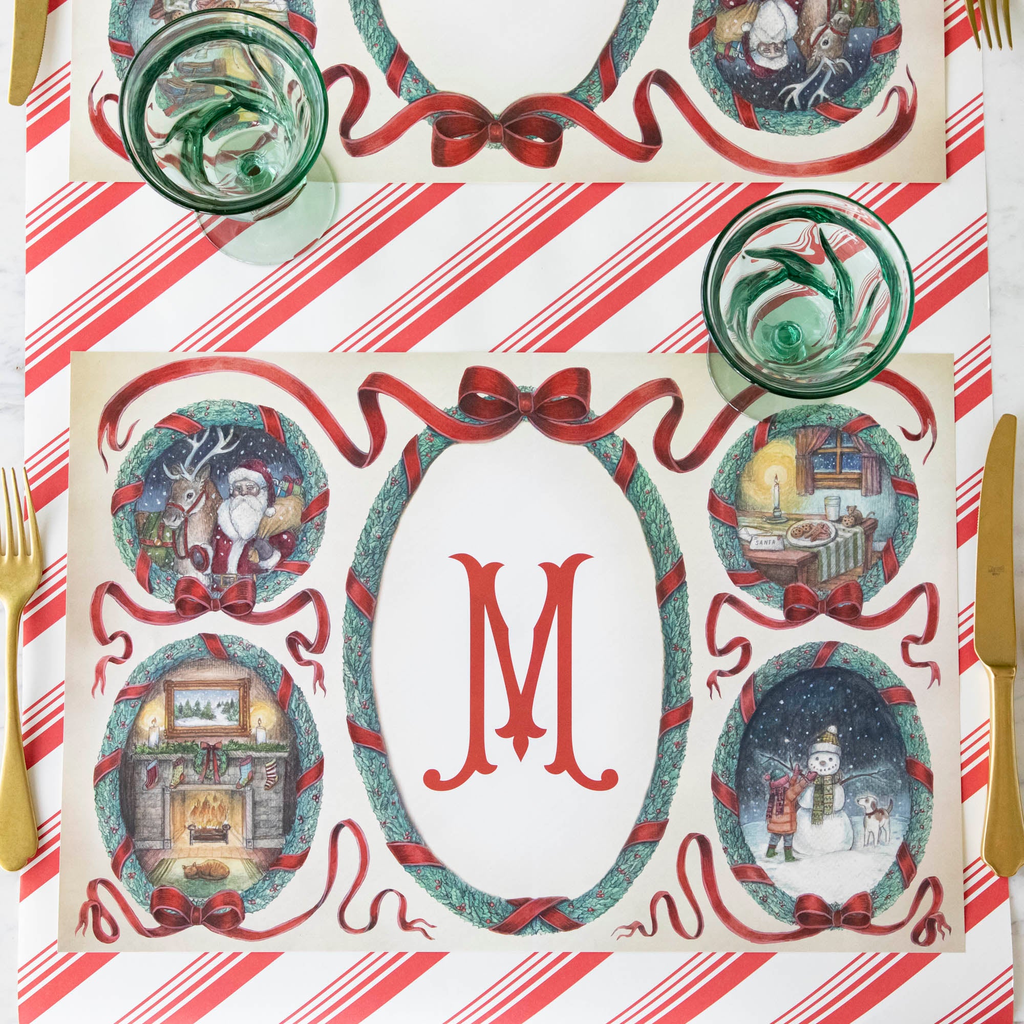 O Christmas Tree Monogram Placemat