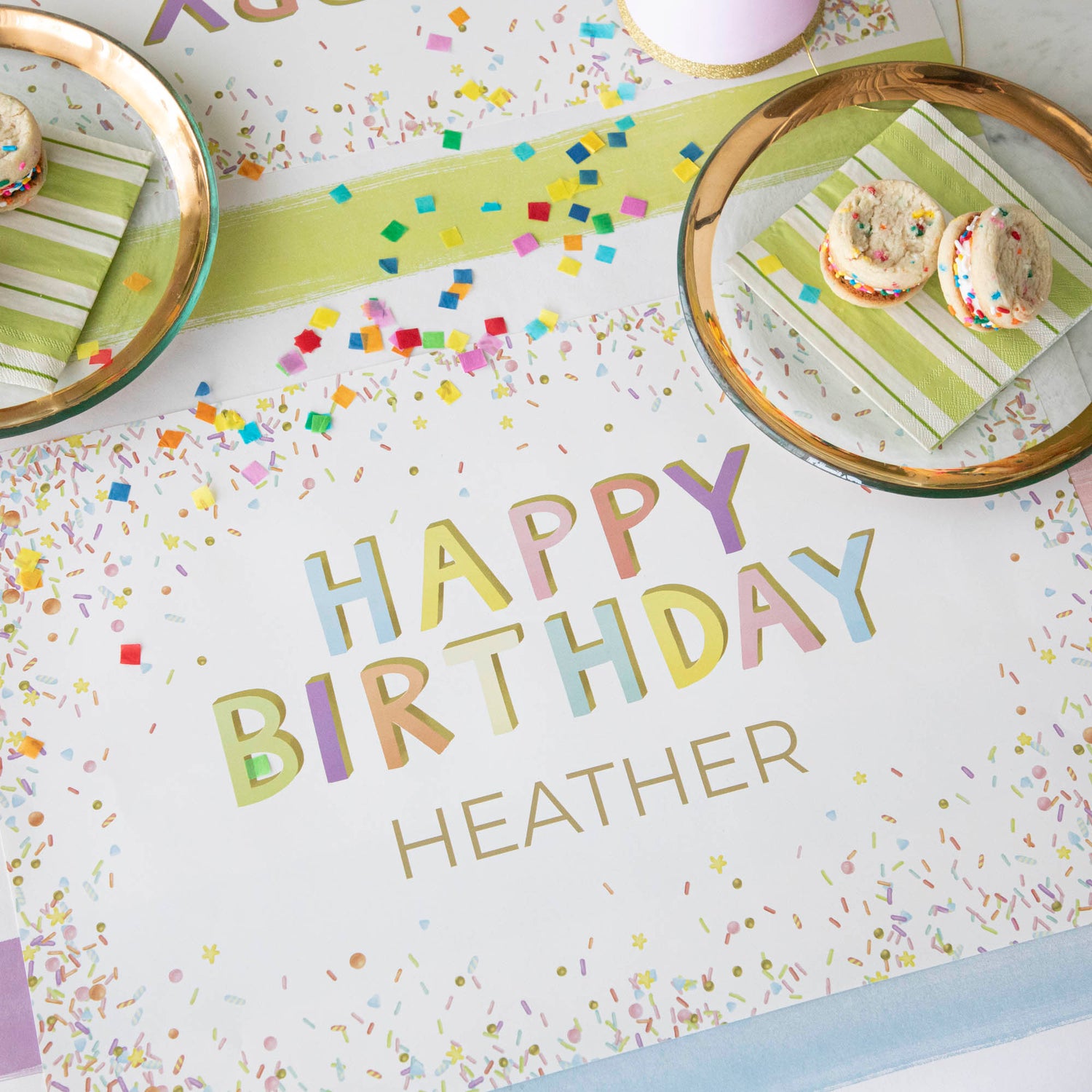 Happy Birthday Sprinkles Personalized Placemat