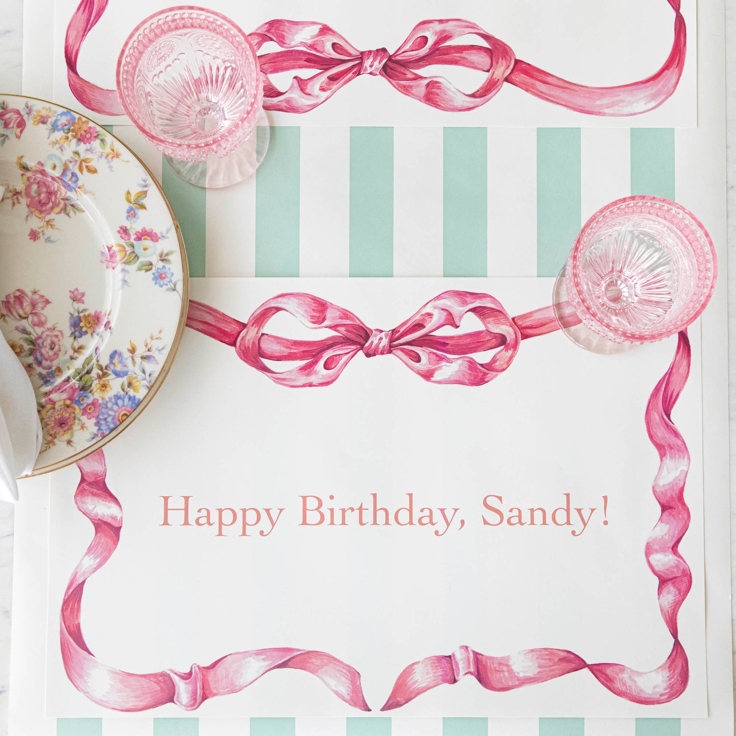 Pink Bow Personalized Placemat