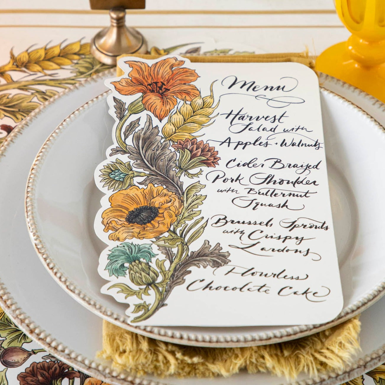 Autumn Acanthus Table Card