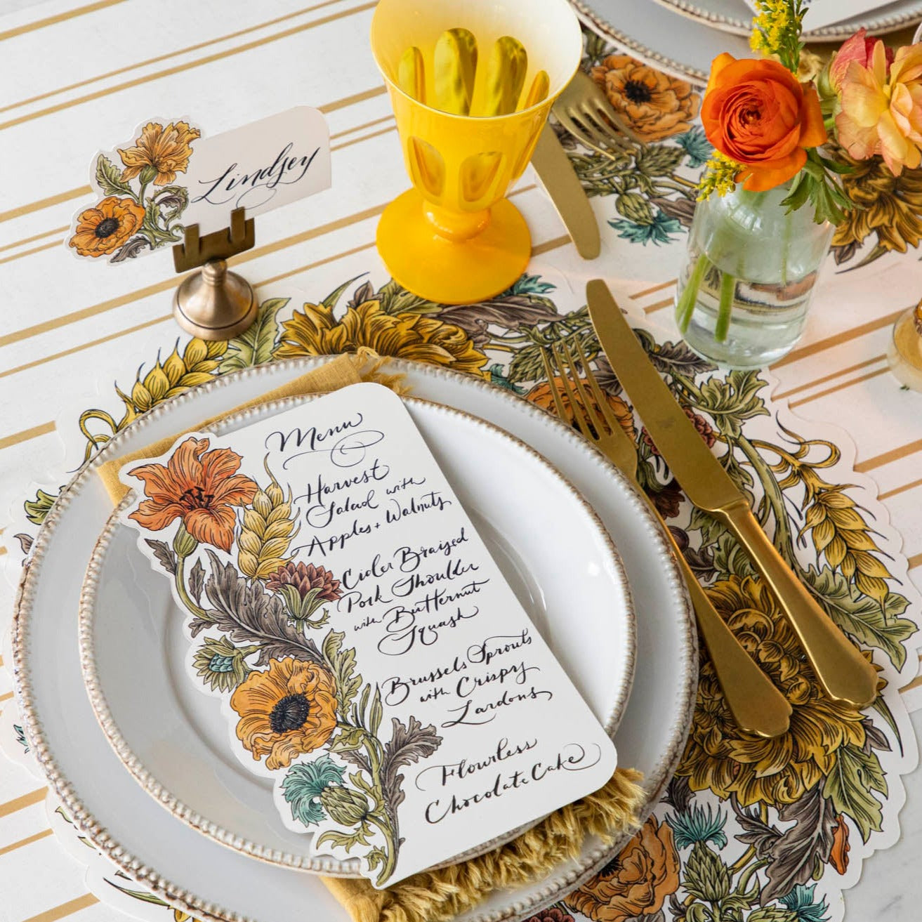 Die-cut Autumn Acanthus Wreath Placemat