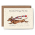 A Dachshund Through the Snow Card, illustrated on a blank greeting card by Hester & Cook stationery.