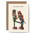 A funny illustration of two classic toy soldier nutcrackers, one of which is kicking the other in the groin under the caption "The Nutcracker". 