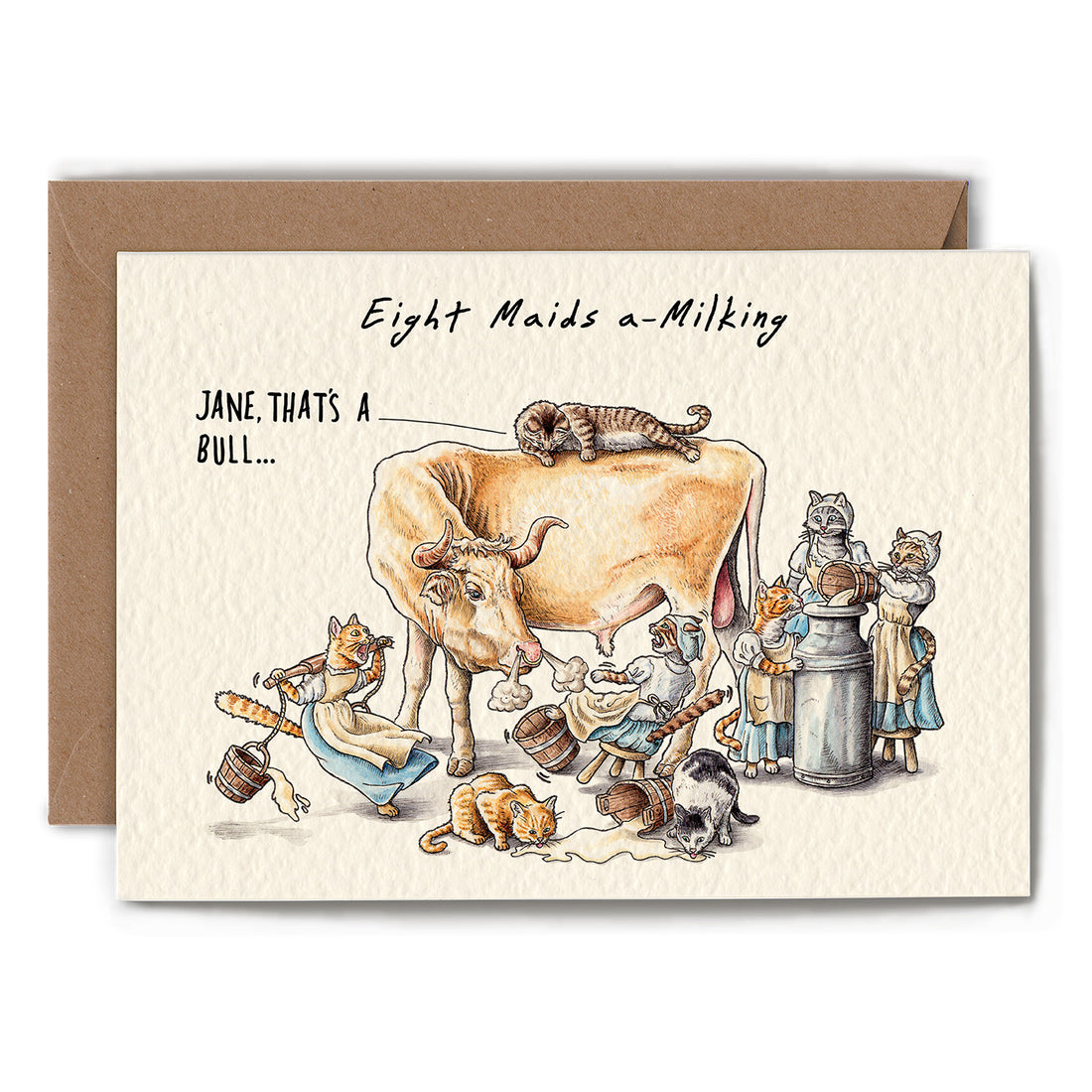Eight Maids Milking Card