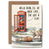 An illustration of Santa using a phone booth and the words "Hello dear, I&