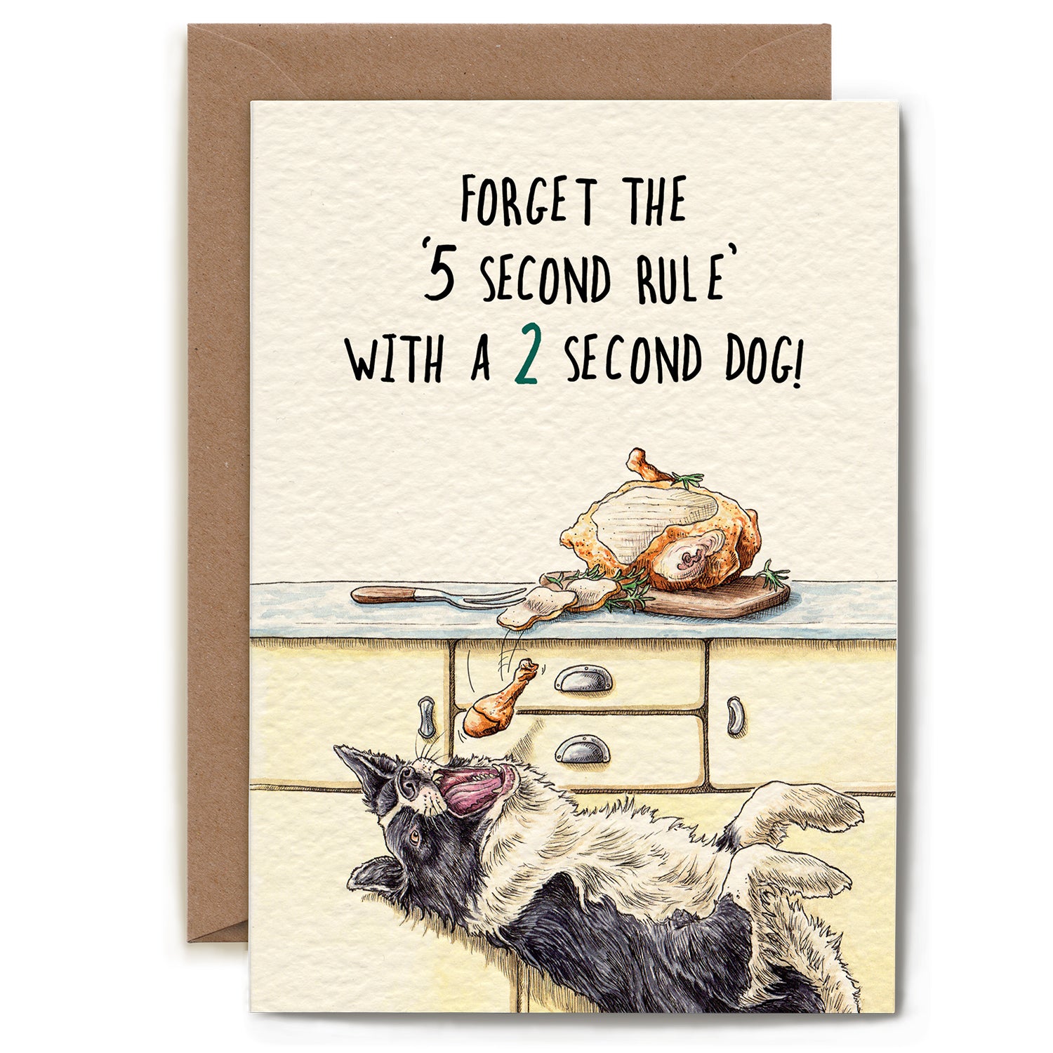 Forget the Five Second Rule with a Hester &amp; Cook Bewilderbeest card, featuring animal illustrations from the UK.
