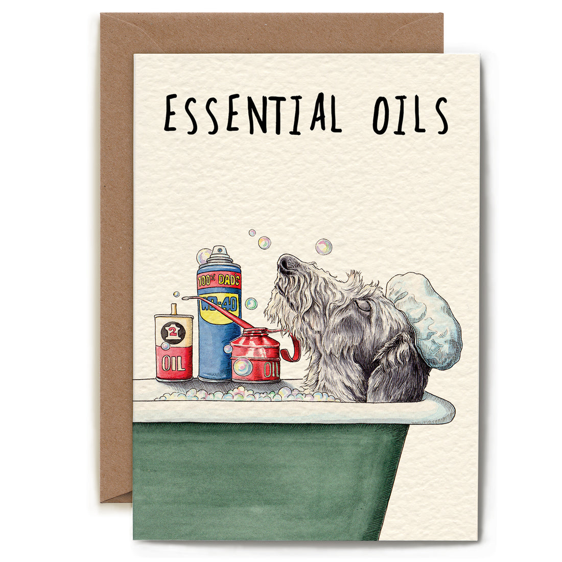 Cheeky and witty Essential Oils Card featuring adorable animal illustrations by Hester &amp; Cook.