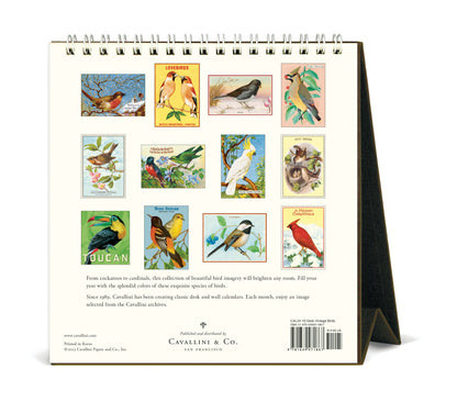 Vintage Birds Desk Calendar