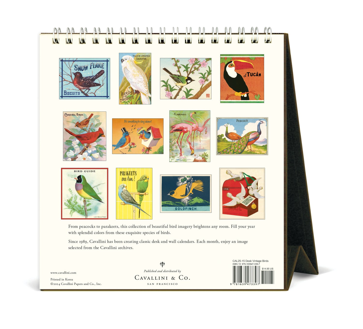 Vintage Birds 2025 Desk Calendar