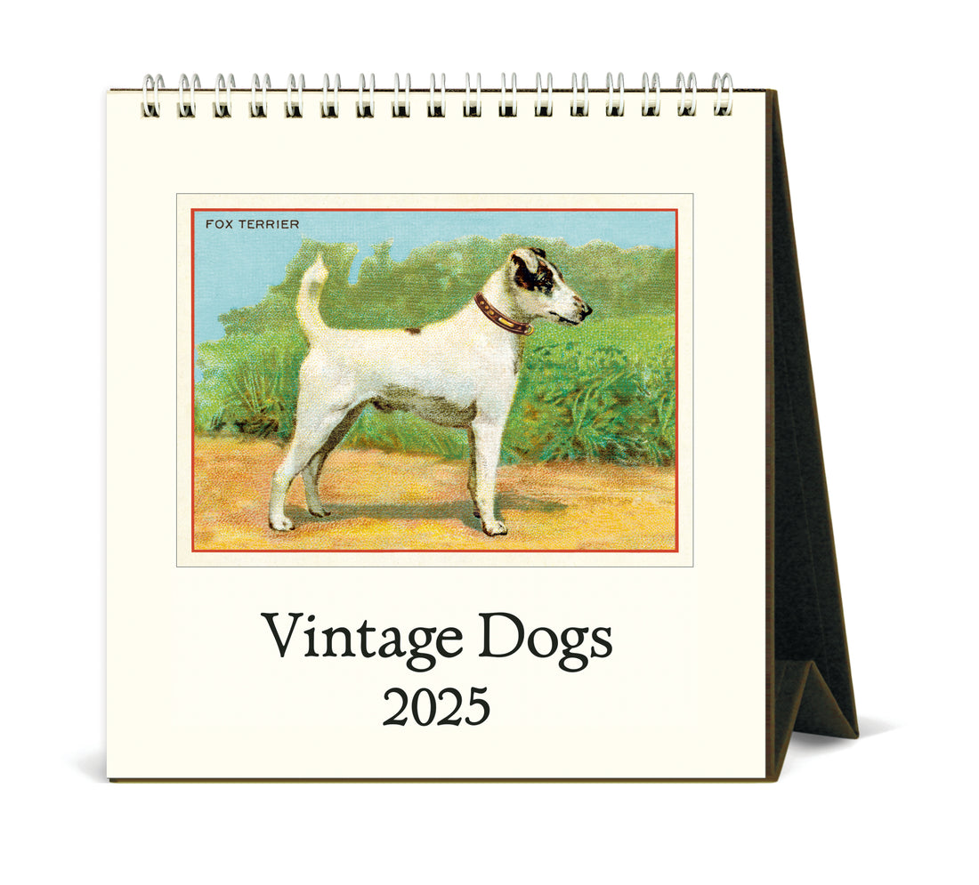 Vintage Dogs 2025 Desk Calendar