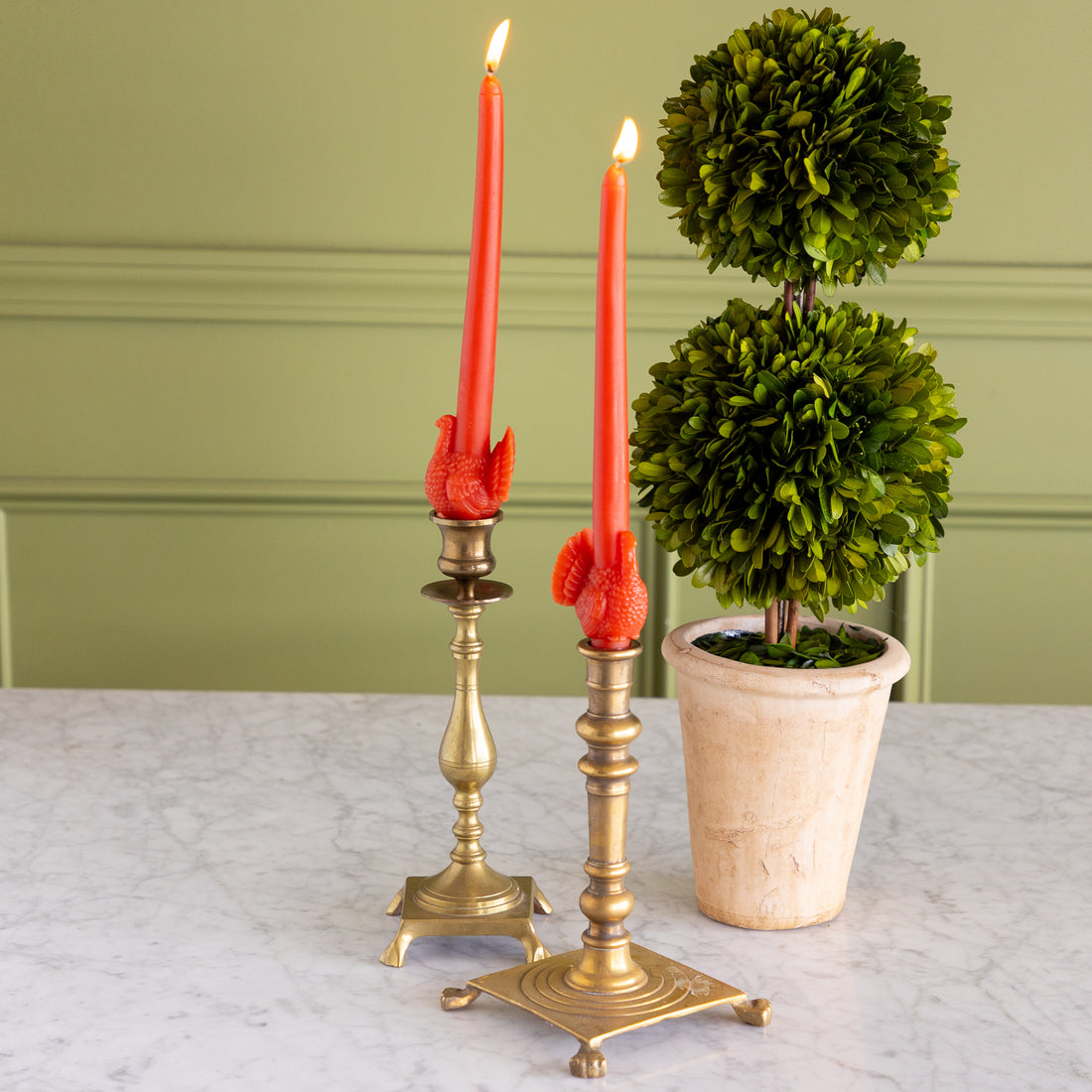 Turkey Taper Candles, Set of 2