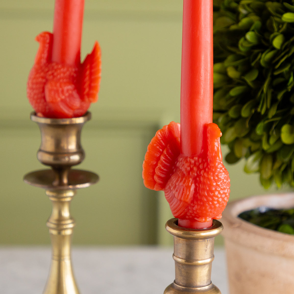Turkey Taper Candles, Set of 2