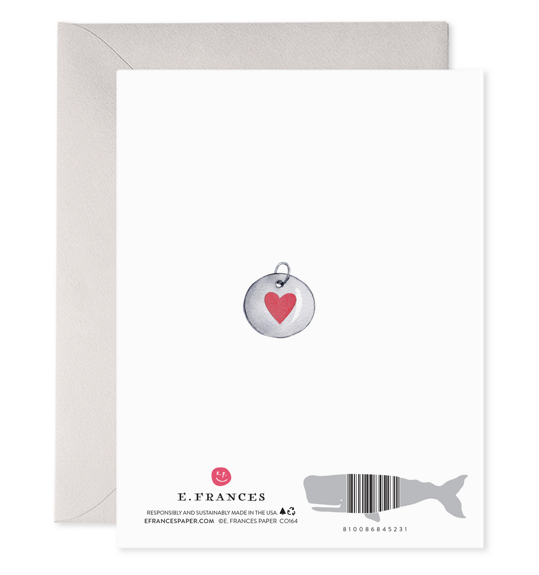 A Pet Collar Card featuring a watercolor painting of a dog collar and the words &quot;Forgive in your heart&quot; on luxe paper by E. Frances.