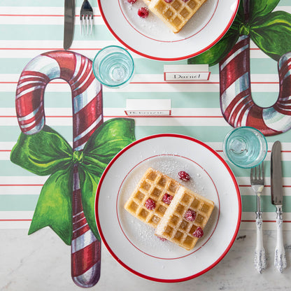 Christmas tablesetting with Die-cut Candy Cane Placemat