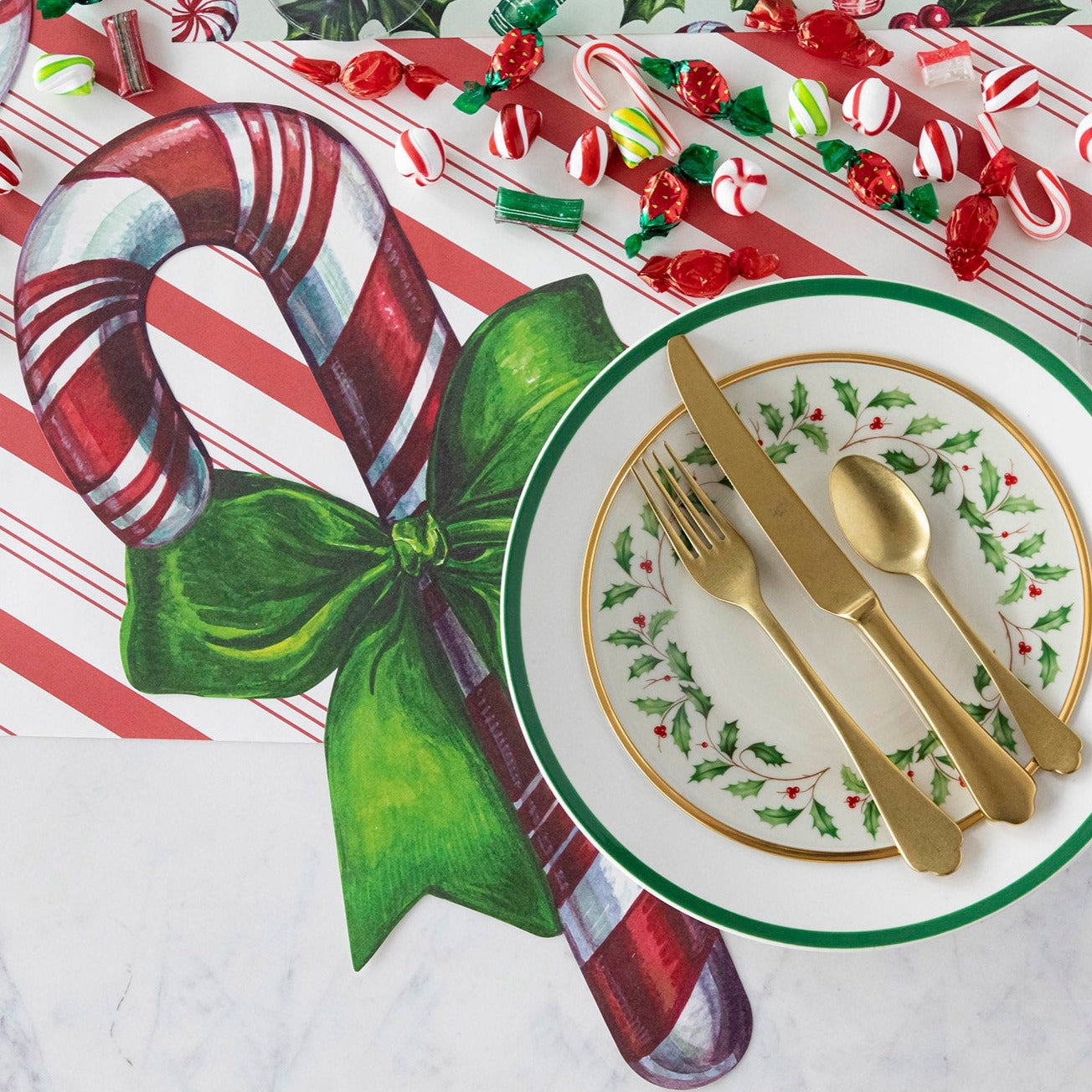 Die-cut Candy Cane Placemat