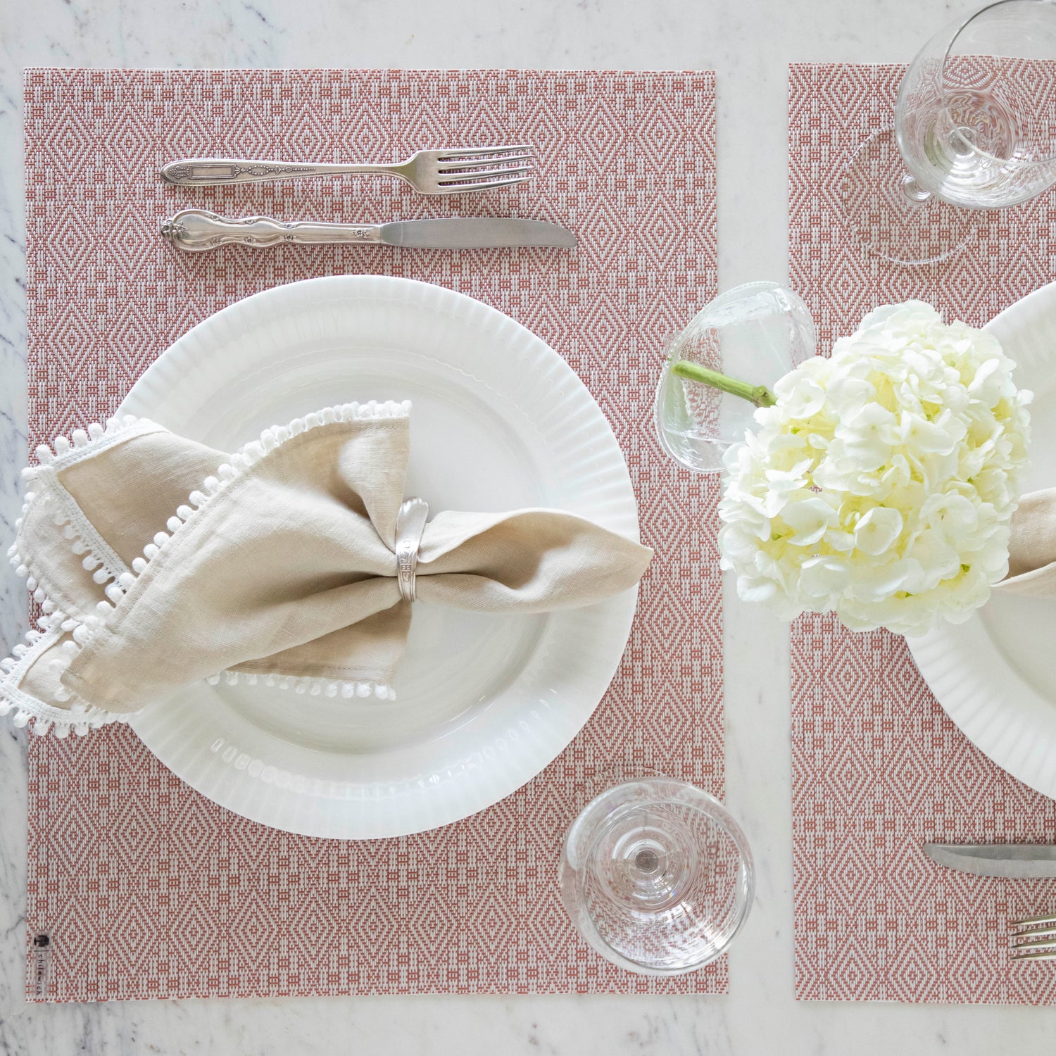 place setting on the placemat