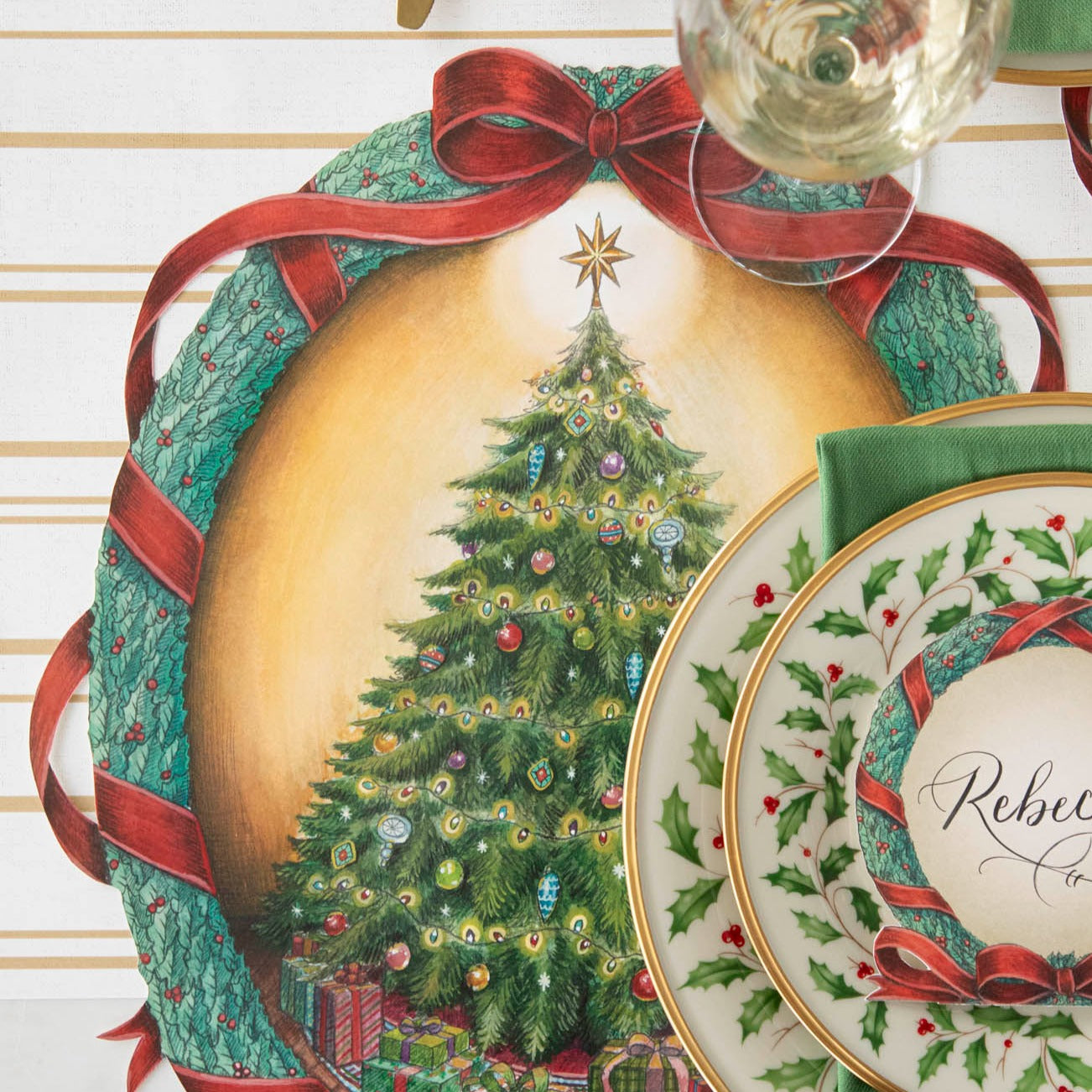 Die-cut O Christmas Wreath Placemat – Hester Cook - Main Image