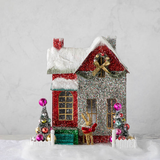 Merry & Bright Glitter Cottage